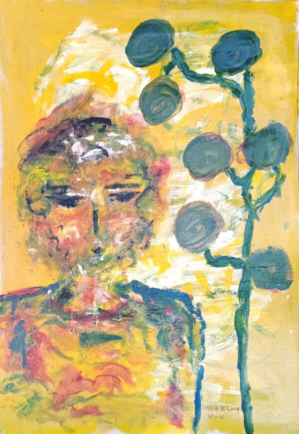 Figura y flores en jardín imaginario, 24/02/25
